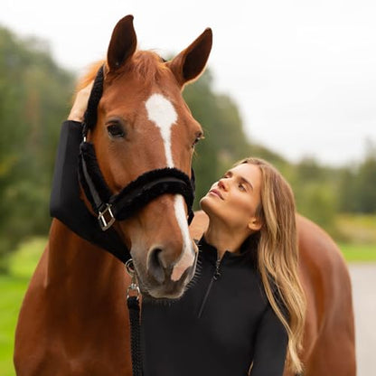 Equinavia Valkyrie Ultra Fleece Soft Padded Horse Halter Breakaway - color: Wine Red/Black, size: Cob