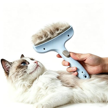 Professional Pet Deshedding Brush for Loose Undercoat Fur, Pet Grooming Comb for Long & Short Haired Dogs Cats, Gentle Skin Friendly - color: blue