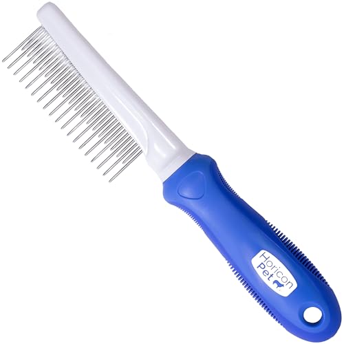 Detangling Dog Comb with Long & Short Stainless Steel Metal Teeth - Dogs, Cats & Small Animals for Removing Matted Fur, Knots & Tangles - style: 37 Pin Comb L/S