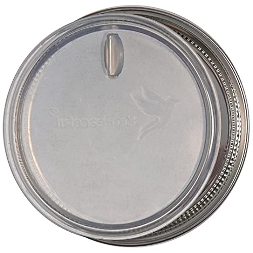 316 Surgical Stainless Steel Mason Jar Lids WIDE Mouth - Rust-proof, Airtight, Leak-proof, BPA-Free, PVC-free, Vegan, Reusable - Not for Canning - size: 12 Wide Mouth Lids- 3 3⁄8" outer Ǿ