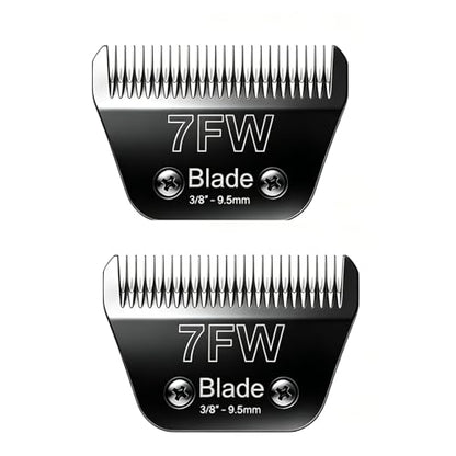 2PCS 7FW Wide Blades Dog Grooming Blades Compatible with Andis Dog Clippers - size: Black/7FW
