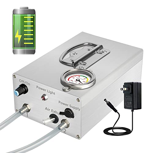 Adjustable Pulsating Battery Vacuum Pump with Pressure Gauge Compatible with Hantop Cow/Goat Milker - color: Pump (Rechargeable)