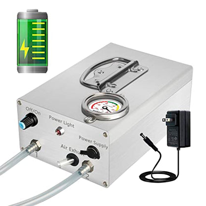 Adjustable Pulsating Battery Vacuum Pump with Pressure Gauge Compatible with Hantop Cow/Goat Milker - color: Pump (Rechargeable)