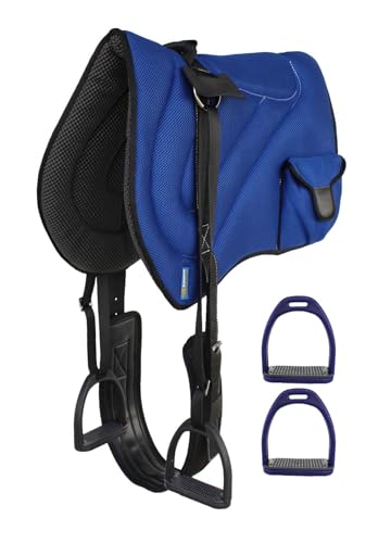 Horse Western Breathable Padded Anti-Slip Neoprene Bareback Saddle Pad 39194 - color: Royal Blue, size: Bareback Pad: 23" L x 36" W Cinch: 32" L x 4" W