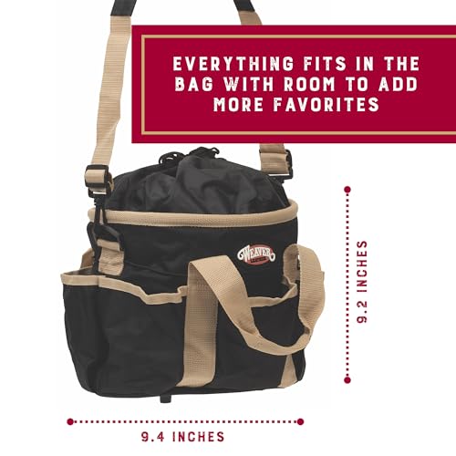 Weaver Equine Horse Grooming Kit, 7-Piece with Tote Bag - color: Black/Beige
