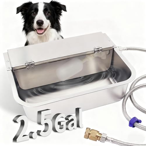 2.5 Gallon Automatic Dog Water Dispenser, Stainless Sateel Auto-Fill Bow