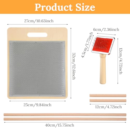 4 Pcs Wool Blending Board Carding Brush Set, Wool Hand Carders, Wooden Carding Brush, Felted Carder for DIY Projects, Felt Needle Project Craft