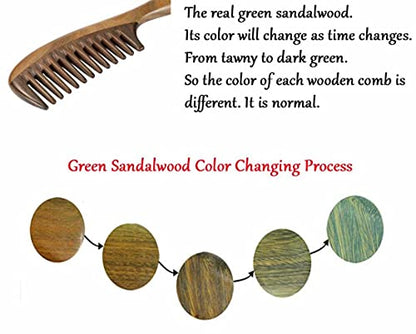Louise Maelys 2 Pack Wooden Wide Tooth Combs For Curly Hair - color: Wide Tooth+Black Sandalwood