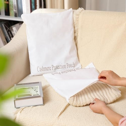 2 Pcs Sweater Storage Bags with Integrated Cedar Wood Cotton Bag