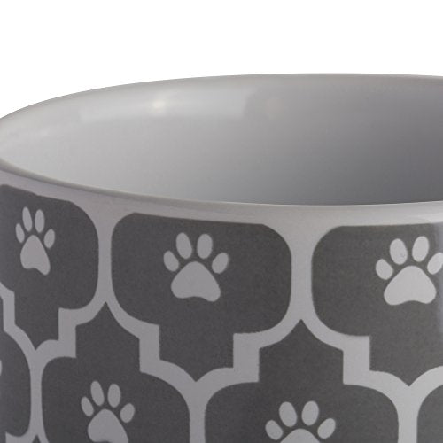 Bone Dry Lattice Collection Pet Bowl & Canister, Treat Canister, 4x6.5", Gray - color: Gray, size: Treat Canister, 4 x 6.5 in (Pack of 1)