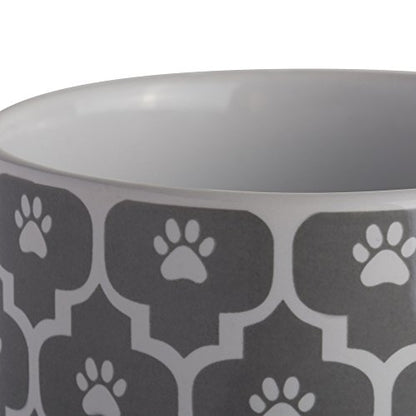 Bone Dry Lattice Collection Pet Bowl & Canister, Treat Canister, 4x6.5", Gray - color: Gray, size: Treat Canister, 4 x 6.5 in (Pack of 1)