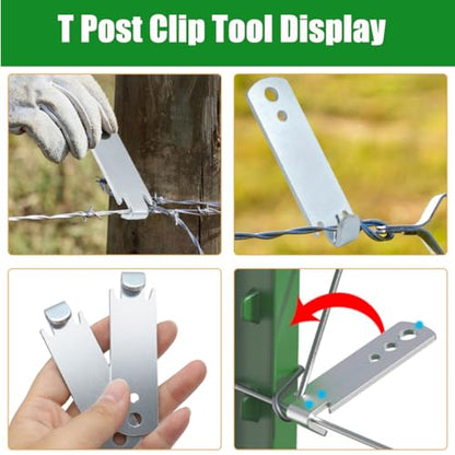 100PCS T Post Clip Tool Fence Wire Twisting Clips Fencing Wire Twister Tool