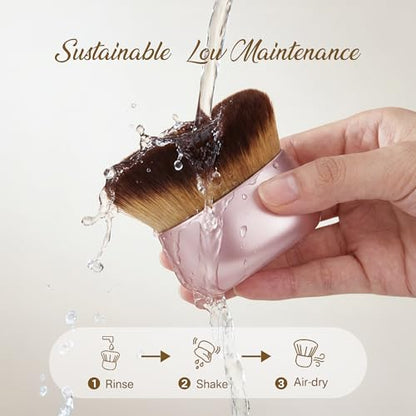 Streak-Free Kabuki Self Tanner Brush, Large Body Makeup Brush,Soft Dense Body Brus h for Self Tanner, Vegan Tanning Brush for Self Tan, Even Coverage, Ideal for Mousse, Lotion & Bronzing Foam, Pink - color: Pink