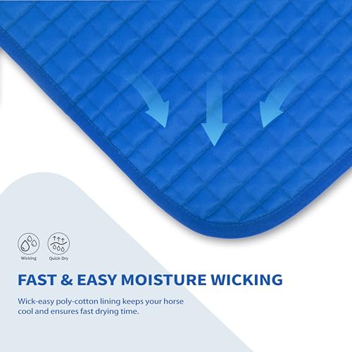 Tackmore All-Purpose Square Quilted Western Saddle Pad, Horse Saddle Pad - color: Cobalt Blue