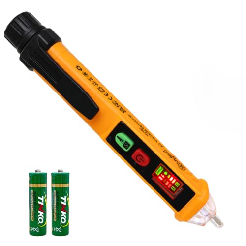 Voltage Tester Non Contact Voltage Detector Dual Range AC 12V/48V-1000V,Electrical Tester Pen with LCD Display Live Wire Tester with Alarm and Flashlight Wire Breakpoint Finder Tools