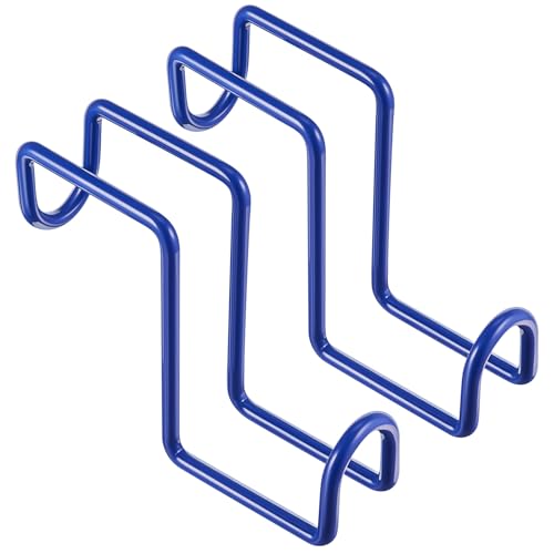 Dunzy 2 Pcs Heavy Duty Horse Tack Hooks Over Rail 4 Inch Metal,Blue - color: Blue