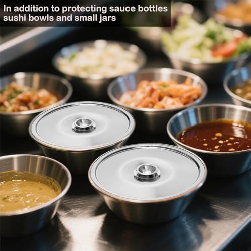 4 Inch Stainless Steel Bowl Cover, Small Pot Lid, Universal Pan Lid, 2Pcs | Mug Lids, Tea Cup Lid, Milk Cookware Lid Replacement Accessories, 10cm - size: 10CM