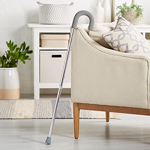 McKesson Aluminum Round Handle Cane 28.75" to 37.75" H | Round Handle Cane,Silver,Aluminum,Not Made with Natural Rubber Latex - size: (6 ct)
