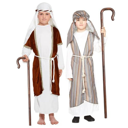 Lurrose Halloween Decorations Shepherds Costume Crook Staff Antique Walking Cane Shepherd Like Hook Cane Halloween Prop Stick Biblical Costume for Halloween Costume Accessory