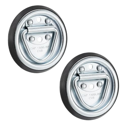 RecPro Surface Mount D-Ring Tie-Down Anchors | 2-Pack | RV, Trailer & Toy Hauler - color: 1,500 lb capacity, size: 2 Pack
