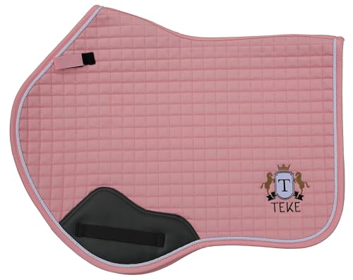 T TEKE Close Contact Saddle Pads,100% Cotton English Saddle Pads for Horses with Moisture-Wicking and Breathable Lining - color: Light Pink