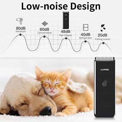 Home Professional Dog Grooming Kit Clipper Low Noise USB Rechargeable for Dog Cat - color: Ap005-black