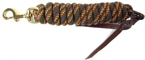 Hamilton 5/8" x 10' Poly Cowboy Horse Lead Rope, Brown Weave - color: Multi-Weave Brown, size: 5/8" x 10'