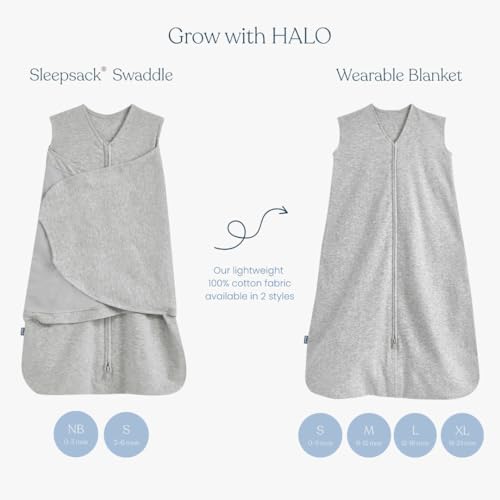 HALO 100% Cotton Sleepsack Swaddle, 3-Way Adjustable Wearable Blanket, TOG 1.5, Campsite, Small, 3-6 Months - color: Campsite, size: Small (Pack of 1)