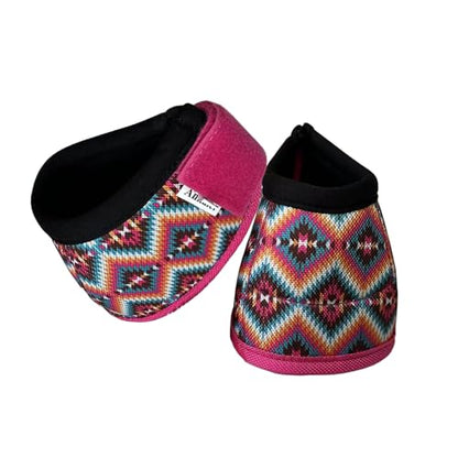 Overreach Bell Boots for Horses | Superb Hoof Protection | Easy Put On Quick Wrap Hook & Loop | Comfortable Durable | Reliable Shock Absorbing 2 Counts (PinkDiamond, Large)