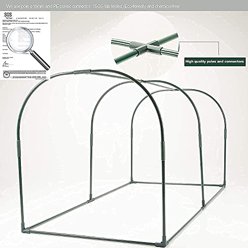 Portable Chicken Run Hen Coop,Walk-in Poultry House,Outdoor Gardening Net,Easy-up Small Animals Enclosure for Protecting Pet and Plant with Metal Frames and 10 Stakes in Backyard and Farm