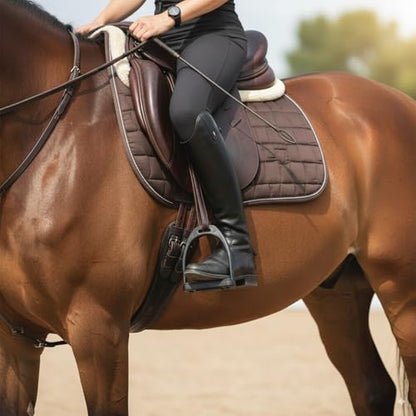2 Pack High Strength Plastic Horse Stirrups with Non-Slip Rubber Pad - Lightweight Durable Riding Accessories for Knee/Ankle Stress Relief