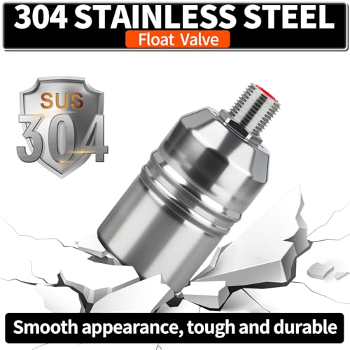 1/2“ 304 Stainless Steel Automatic Water Level Control Float Valve for Water Tank, Cattle Trough, Pools, Livestock (With Elbow, Metal Clip, 1/2" to 3/4" adapter) (2-Pack) - color: 2-Pack