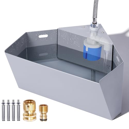 Water Bowl for Dog Crate, Float Valve, Auto Fill, Hose Connect
