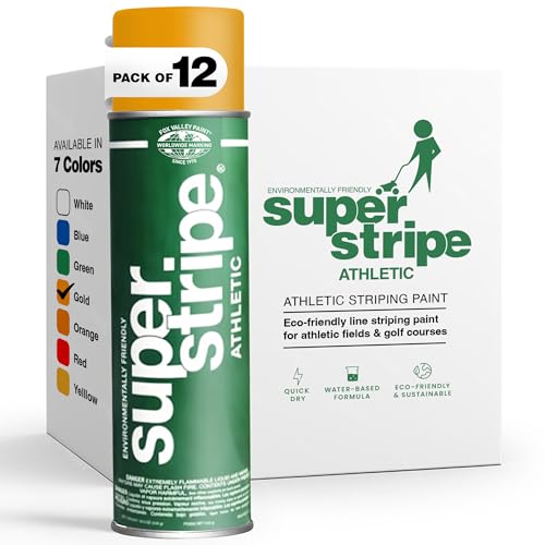 Fox Valley Athletic Field Striping Paint 18 oz Pack of 12, Gold - color: Athletic Gold