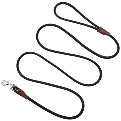 Small Dog Leash 1/4" by 6/8/10FT Lightweight Strong Rope Leash - color: black, size: 1/4" x 6'