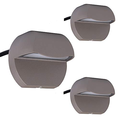Arrownine Cast Aluminum 2.5W Deck LED Lights Low Voltage Landscape Lighting | 12V Outdoor Step Lights Gazebo Post Stairs Fence Lighting Soft Warm White Water Resistant IP65 Bronze Finish 3-Pack - color: Bronze Finish, size: 3-Pack