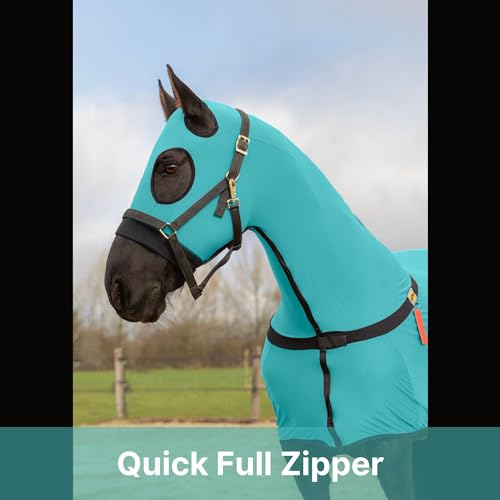 RESISTANCE Full Body Slinky with Zipper Hood and Belly Wrap, Various Sizes and Colors - color: Turquoise, size: Medium
