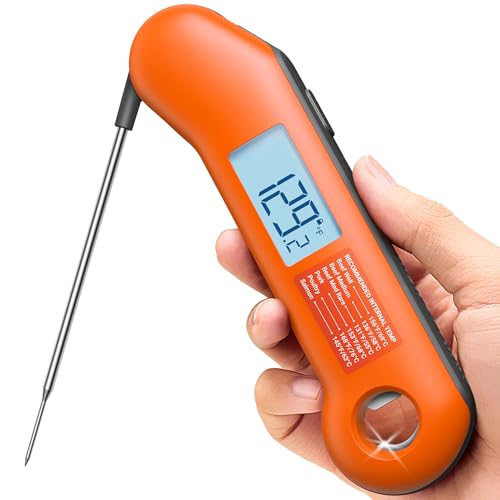 ThermoMaven 0.5 Sec Professional Meat Thermometer Digital, ±0.5°F Accuracy | NIST&NSF Certified, IP67 Waterproof, Auto-Rotating Backlit Display, Lift-to-Wake, for BBQ/Cooking/Candy, Orange&Gray - color: Orange&Gray