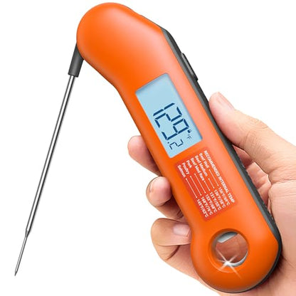 ThermoMaven 0.5 Sec Professional Meat Thermometer Digital, ±0.5°F Accuracy | NIST&NSF Certified, IP67 Waterproof, Auto-Rotating Backlit Display, Lift-to-Wake, for BBQ/Cooking/Candy, Orange&Gray - color: Orange&Gray