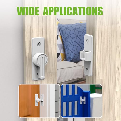 Barn Door Lock Hardware, 90 Degree Flip Latch Privacy Lock, White-2PCS | Heavy Duty Zinc Alloy Sliding Barn Door Latch for Bathroom, Bedroom, Closet, Garage, Shed and Gate - color: White-2PCS