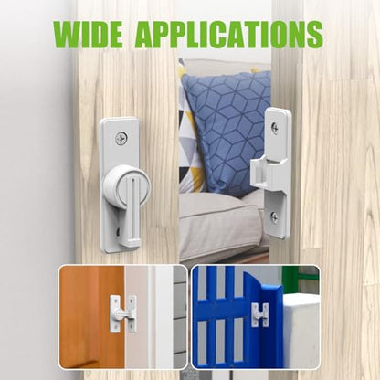 Barn Door Lock Hardware, 90 Degree Flip Latch Privacy Lock, White-2PCS | Heavy Duty Zinc Alloy Sliding Barn Door Latch for Bathroom, Bedroom, Closet, Garage, Shed and Gate - color: White-2PCS