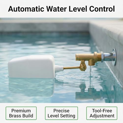2PCS 3/8" Water Float Valve, with Brass Adjustable Arm, Automatic Fill and Water Level Control Valve, for onds, Fountains, Tanks & Aquariums