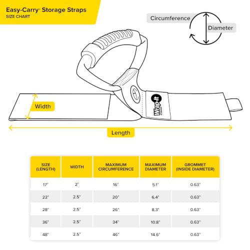 Easy-Carry Wrap-It Storage Straps - 22" (2-Pack) Black - color: Black, size: 22" (2 Pack) with Grommet