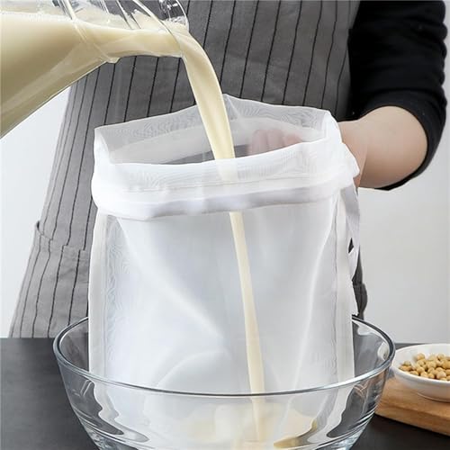 Reusable Fine Mesh Strainer Bag, Multi-Use Nylon Filter for Nut Milk Brewing & Juice Extraction, Food Grade Filtration Bag (200Mesh-2pcs) - size: 2pcs