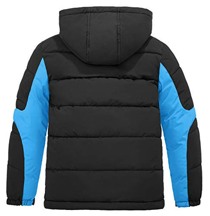 ZSHOW Boys' Puffer Jacket Soft Fleece Lined Winter Coat Outerwear Jacket - color: Black, size: 8