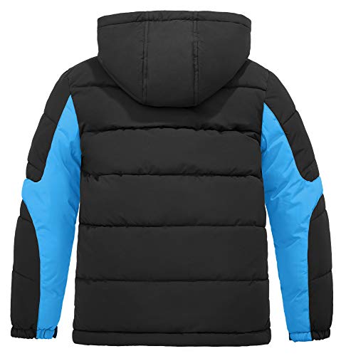 ZSHOW Boys' Puffer Jacket Soft Fleece Lined Winter Coat Outerwear Jacket - color: Black, size: 14-16