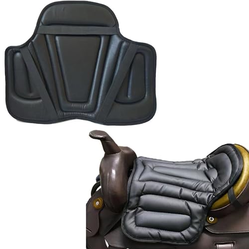 Motorcycle Seat Cushion Saddle Pad for Horses-Black - color: Black