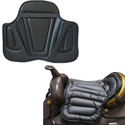 Motorcycle Seat Cushion Saddle Pad for Horses-Black - color: Black