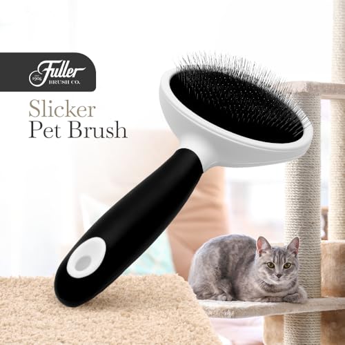 Fuller Brush Slicker Pet Brush - Angled Fine Steel Wires - Ergonomically Designed Rubberized Handle For Comfort & Control - Remove Shedding & Matted Hair - Tool For Grooming Dogs & Cat - size: Slicker