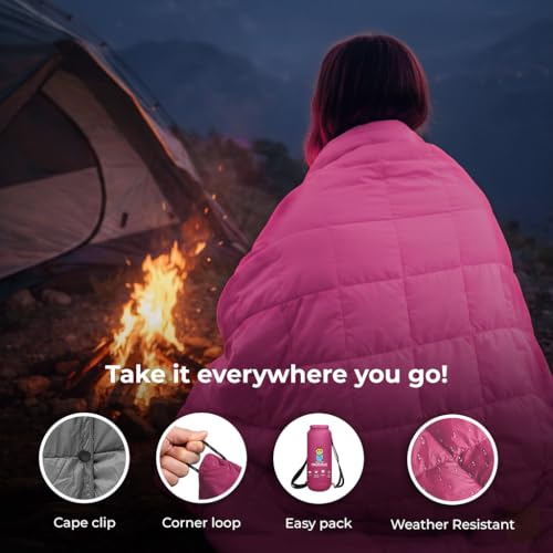 Puffy Blanket for Cold Weather - Down Camping Blanket with Sustainable Insulation, Lightweight & Warm Outdoor Camping Quilt, Water-Resistant, Compact & Packable